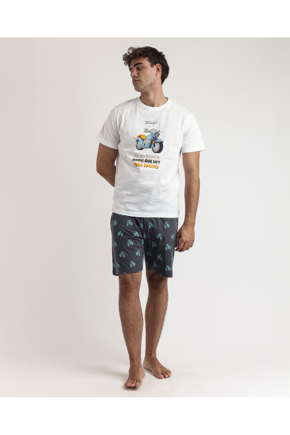 mr wonderful pijama manga corta generals para hombre blanco
