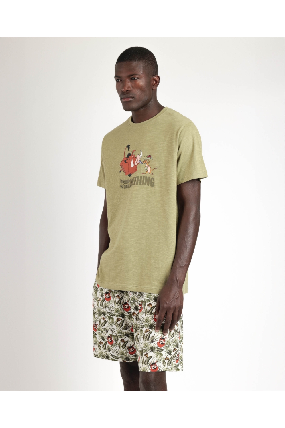 disney pijama manga corta timon pumbaa para hombre caqui (2)